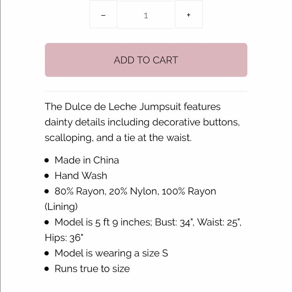 $20 SALE Lost + Wander Dulce De Leche CropJumpsuit - Picture 9 of 9